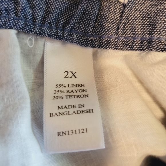 Dash linen blend blue button down skirt - Picture 6 of 7